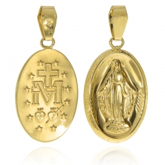 Złoty Cudowny Medalik z Matką Boską dustronny pr.585